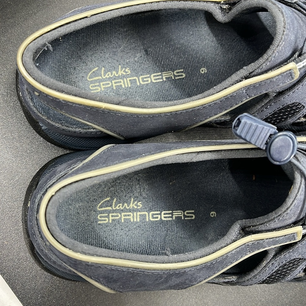 Clark’s Springers Leather Navy Outdoor Fisherman Sandal Shoes Size 9 - Picture 4 of 6